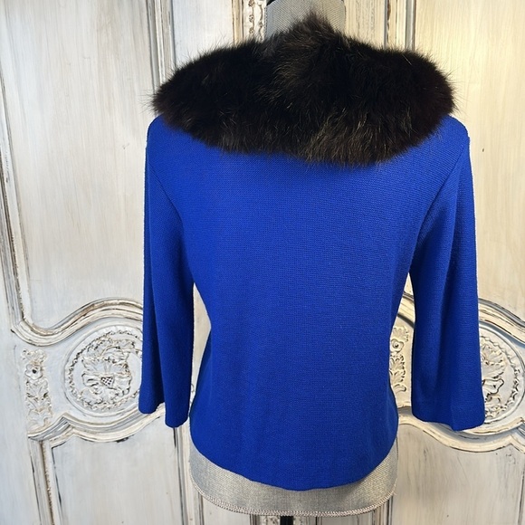 VINTAGE Double Breasted Fur Collar Lightweight Top Retro Chic 40’s Look - Picture 9 of 11